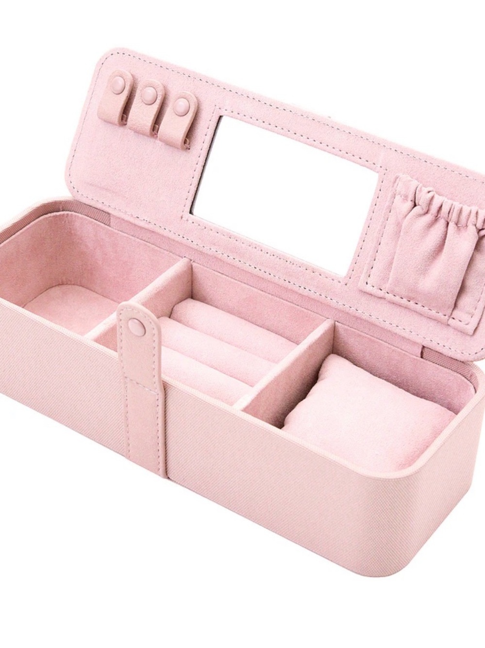BEIS Pink Travel Jewelry Case with Mirror